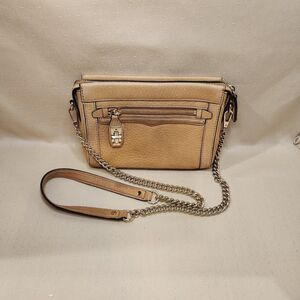 Rebecca Minkoff Small Crossbody Leather Purse Tote Beige Color Crossbody Bag